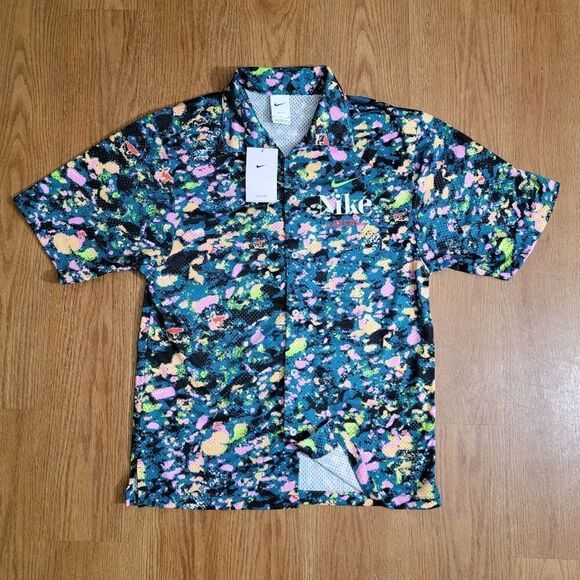 Nike Sportswear NSW Trek Division USA Button Down Top Shirt Dri-Fit Camo Small S - Picture 7 of 13